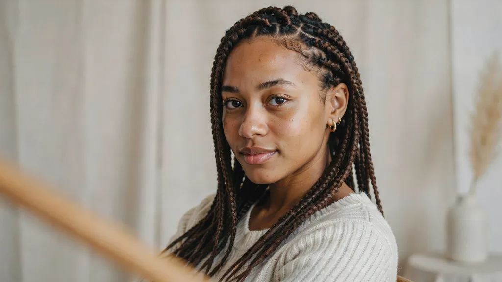 Brown Knotless Braids