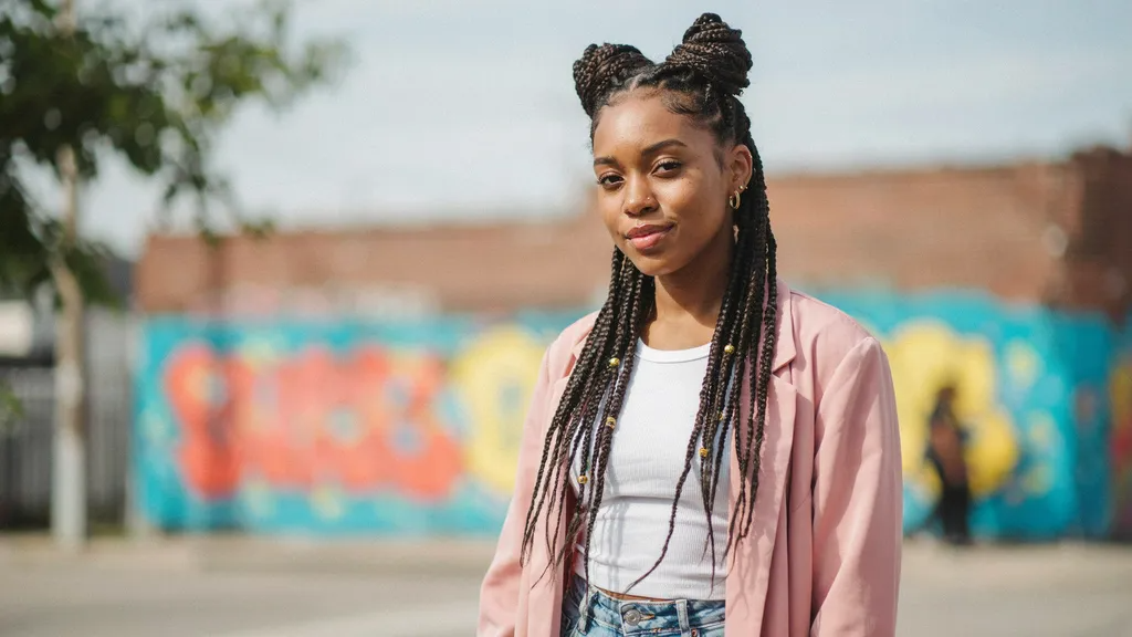 Space Buns With Knotless Braids