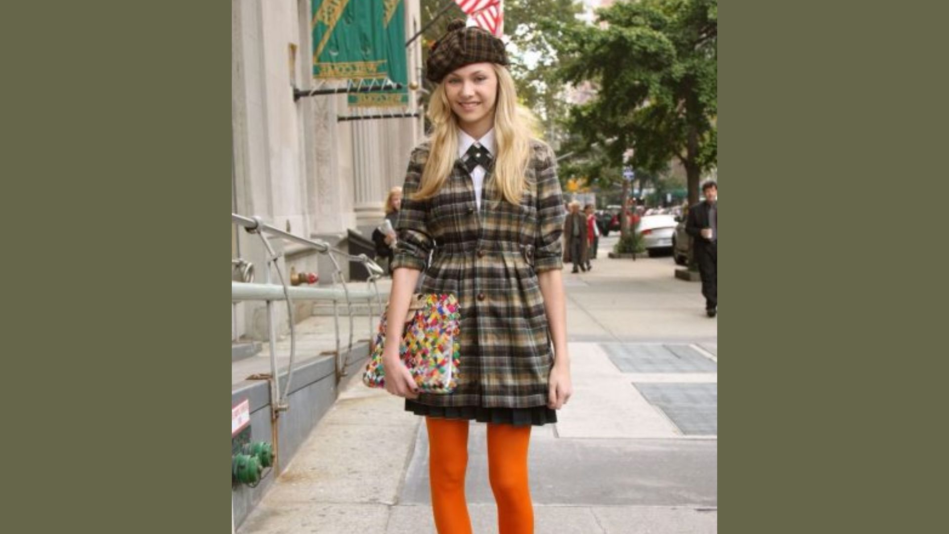 Brown Plaid Dress With a Hidden Pop of Color