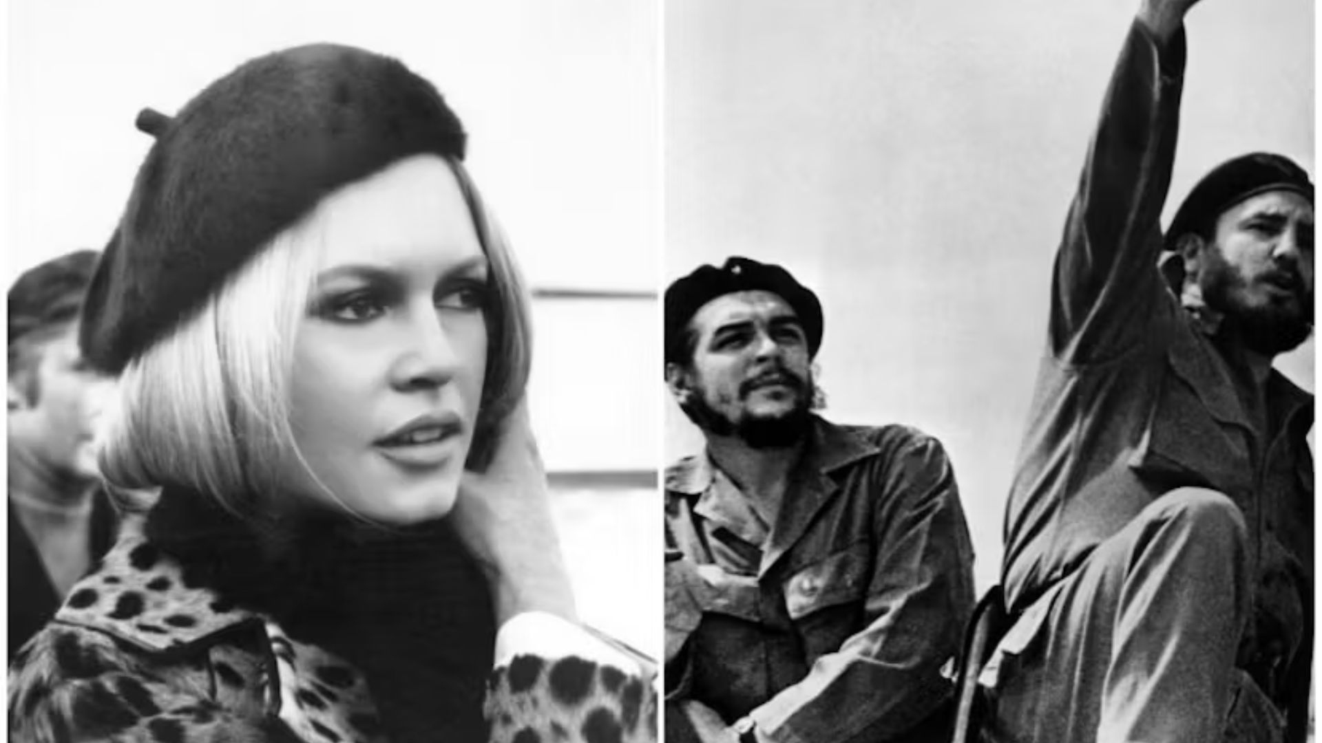 Two images of a woman and a man wearing Black Panther Party uniforms, showcasing style and outfit ideas.