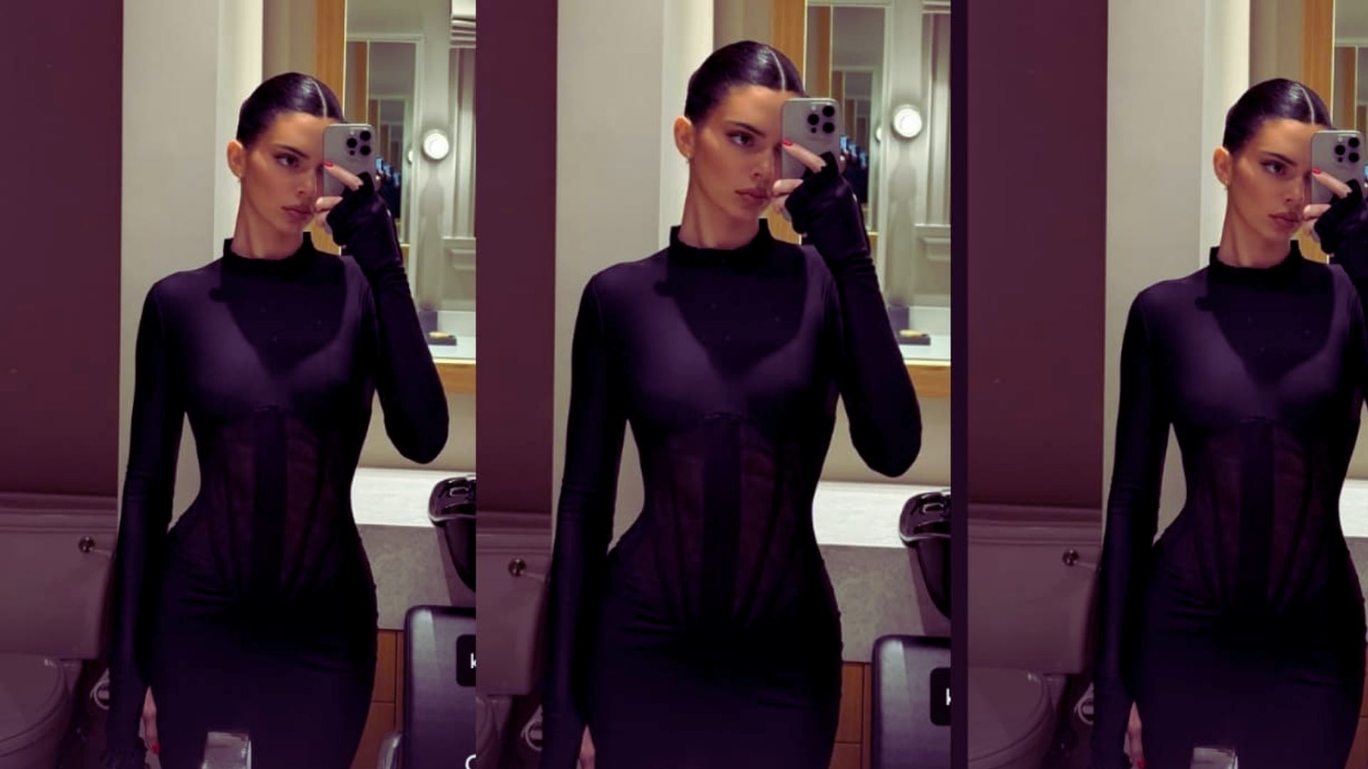 Kim Kardashian's sleek black dress, ideal for a night out, showcases a stylish look inspired by Kendall Jenner's fashion.