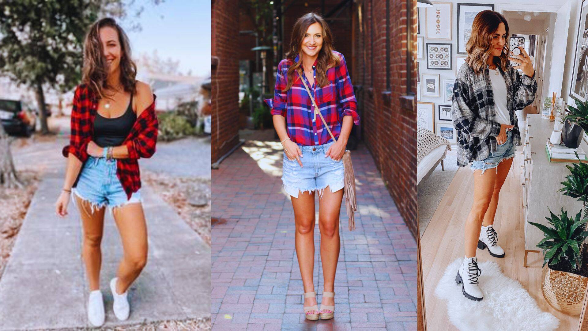Plaid Shirt and Cutoff Shorts