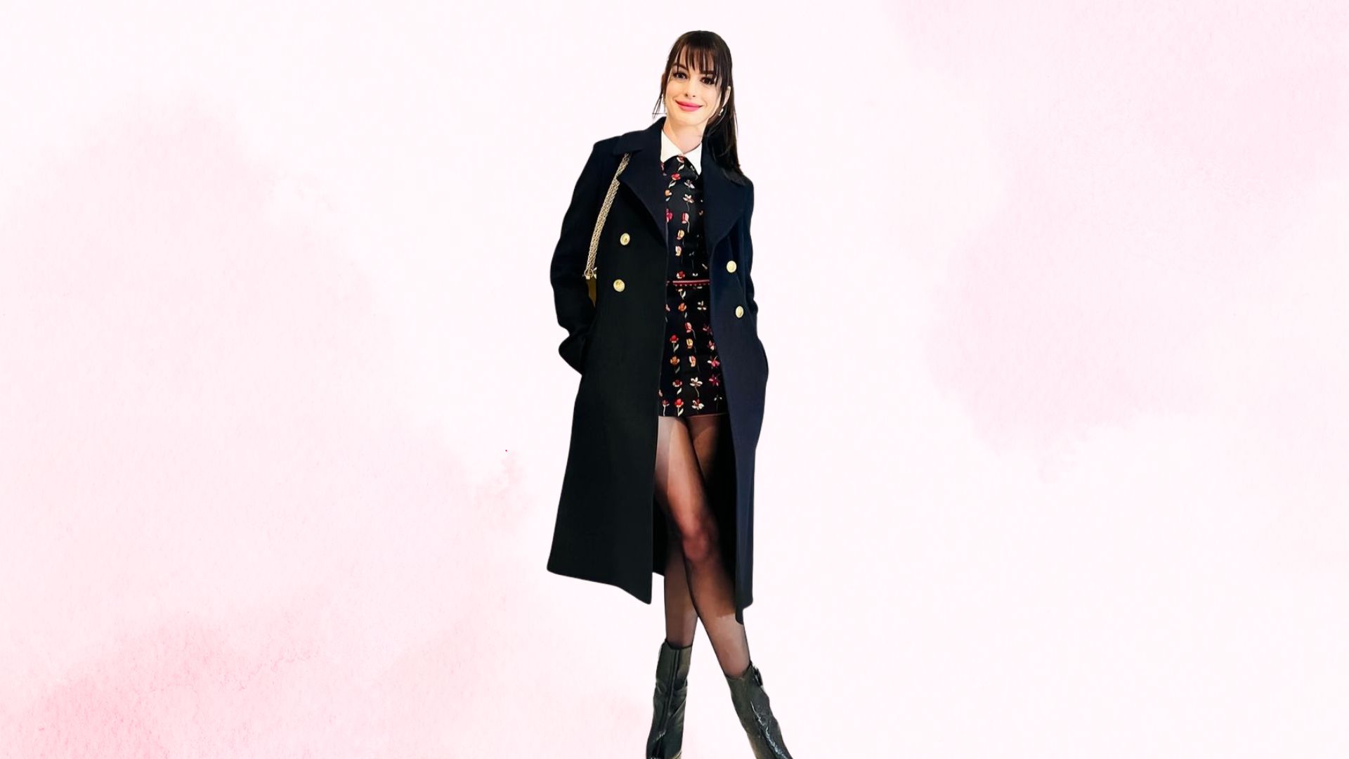 Mini Dress with Long Coat and Statement Jewelr