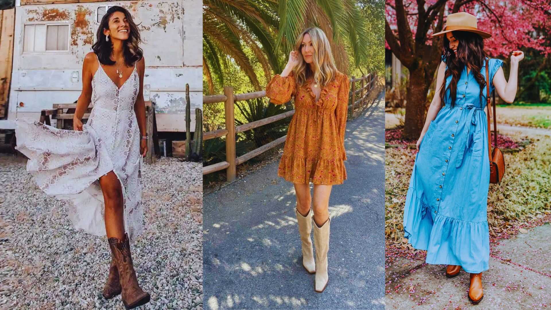 Flowy Sundress with Western Boots
