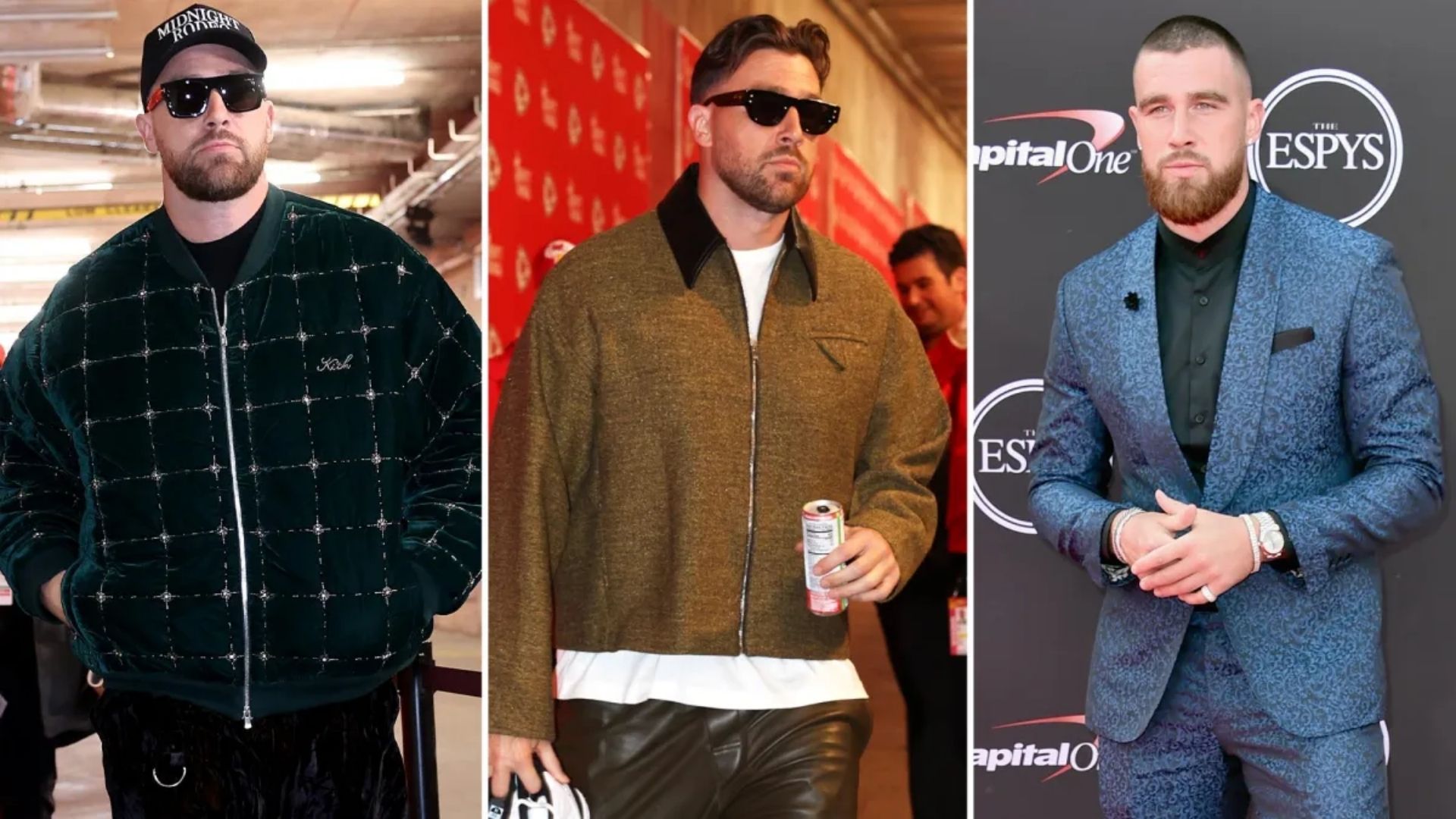 2. Three distinct photos of men wearing sunglasses and jackets, each displaying unique fashion choices.