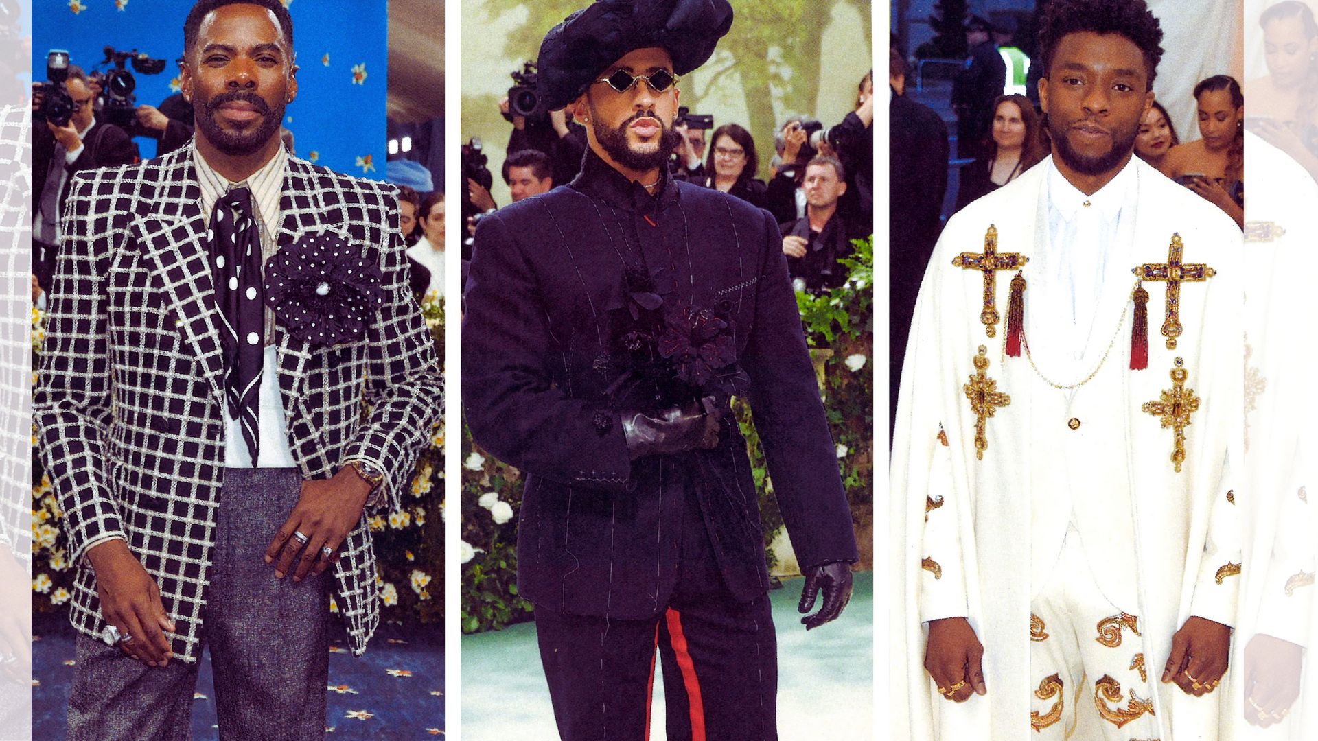 A collage of stunning red carpet looks from the 2019 Met Gala, showcasing diverse fashion styles and celebrity outfits.