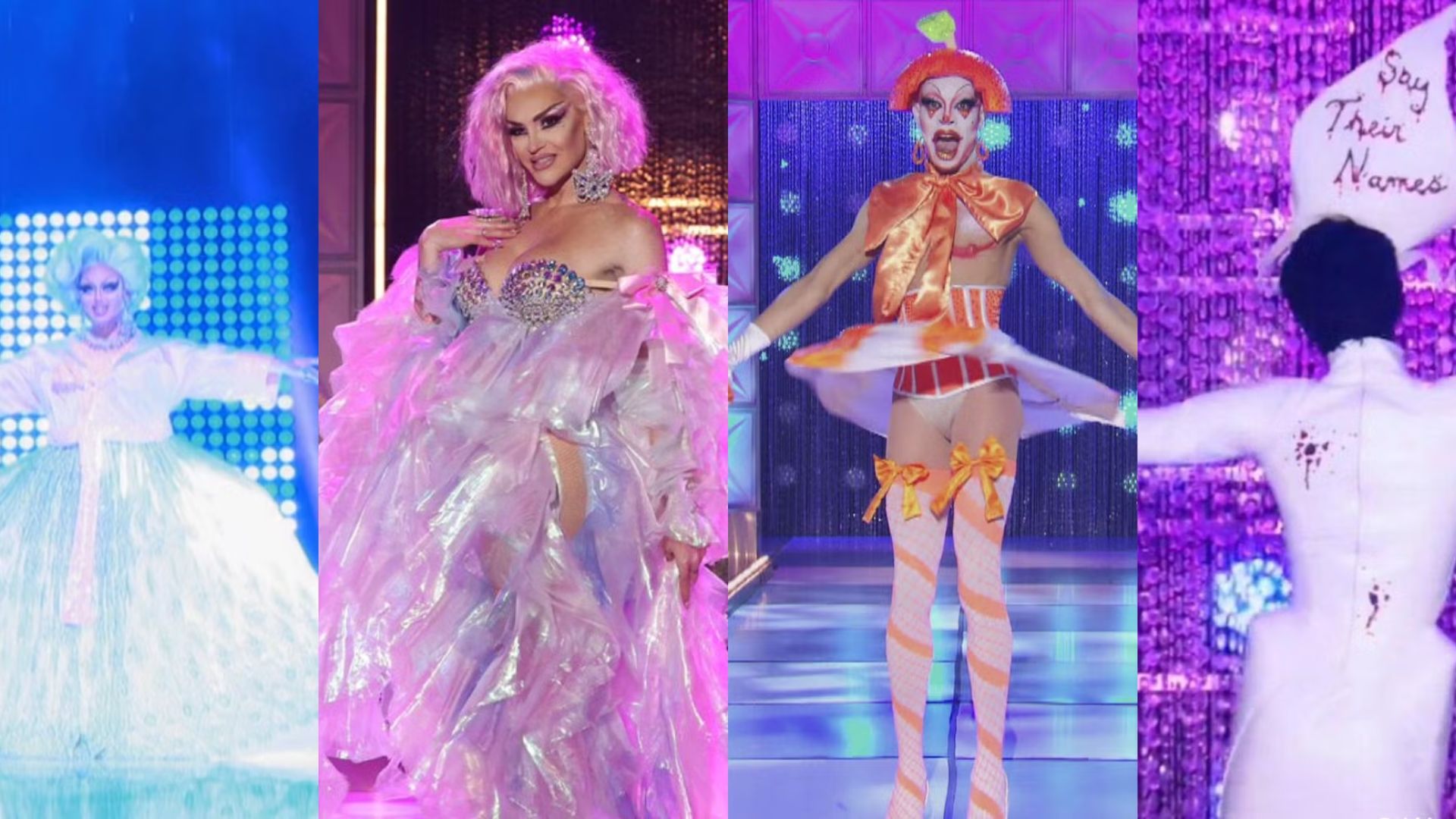 3. The queens from Season 12 of Drag Race, united in a lively pose, highlighting their diverse fashion and charisma.