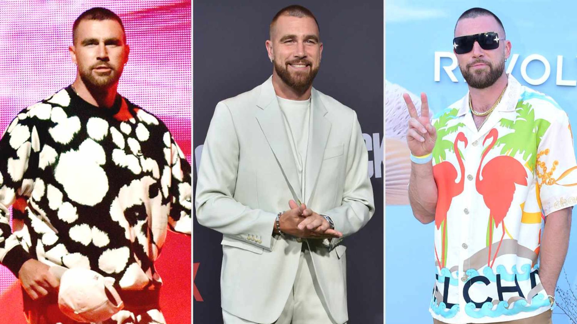 3. Three men showcase diverse styles: one wears a shirt, another sports a tie, and the third is in casual clothing.