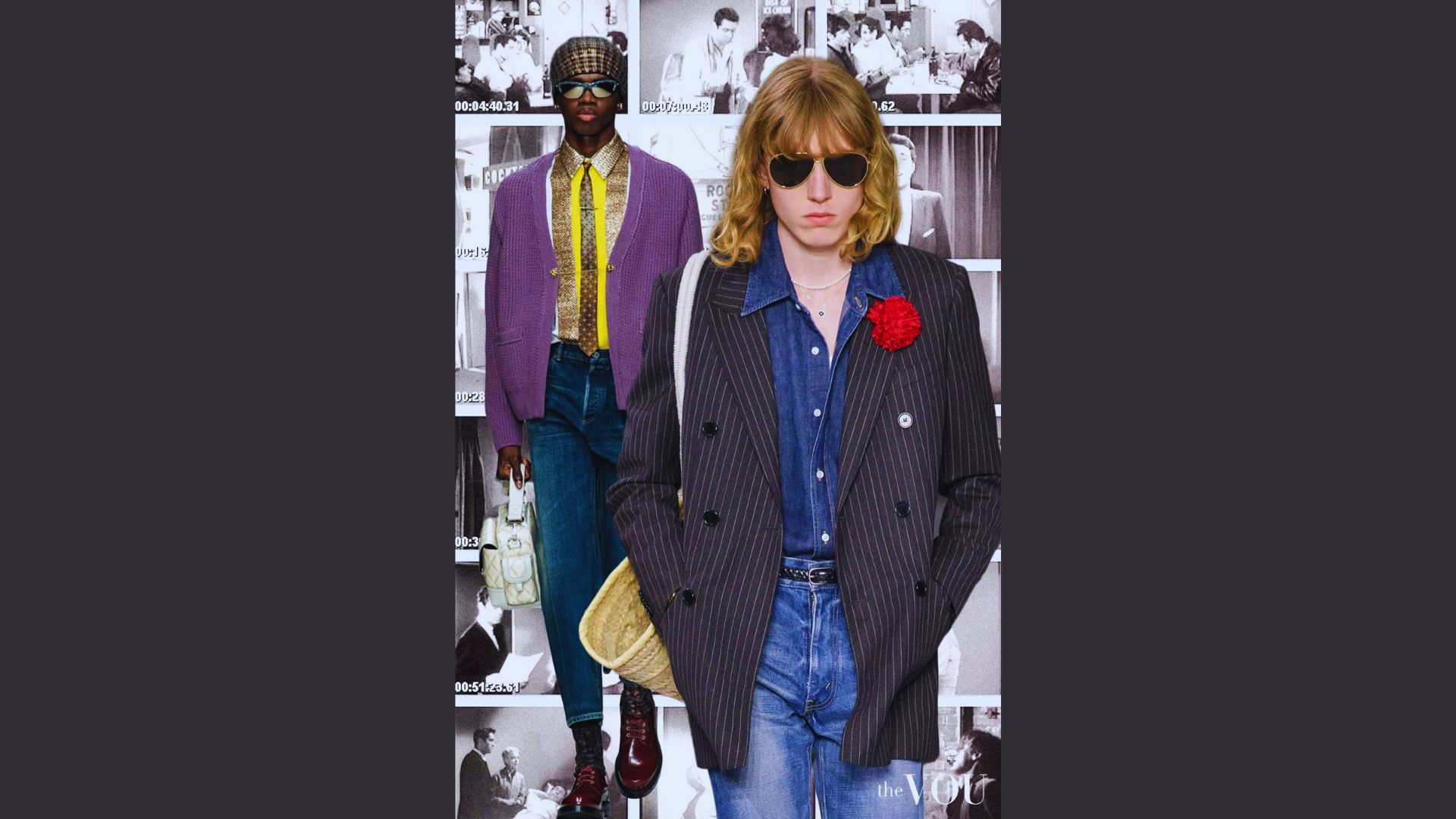 A man and woman wearing suits and sunglasses stand confidently, exuding a professional and stylish demeanor.
