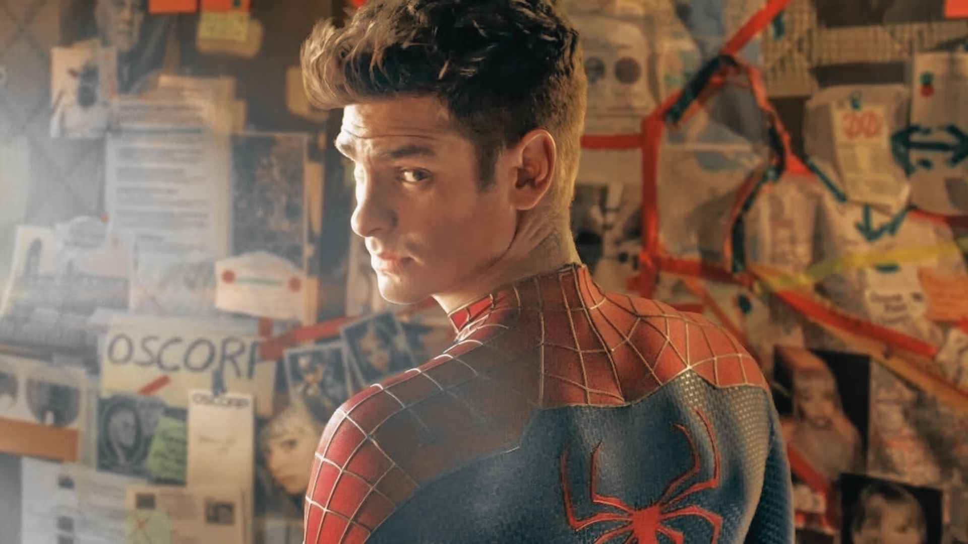 Andrew Garfield showcasing a Spider-Man hairstyle in a stylish haircut guide.