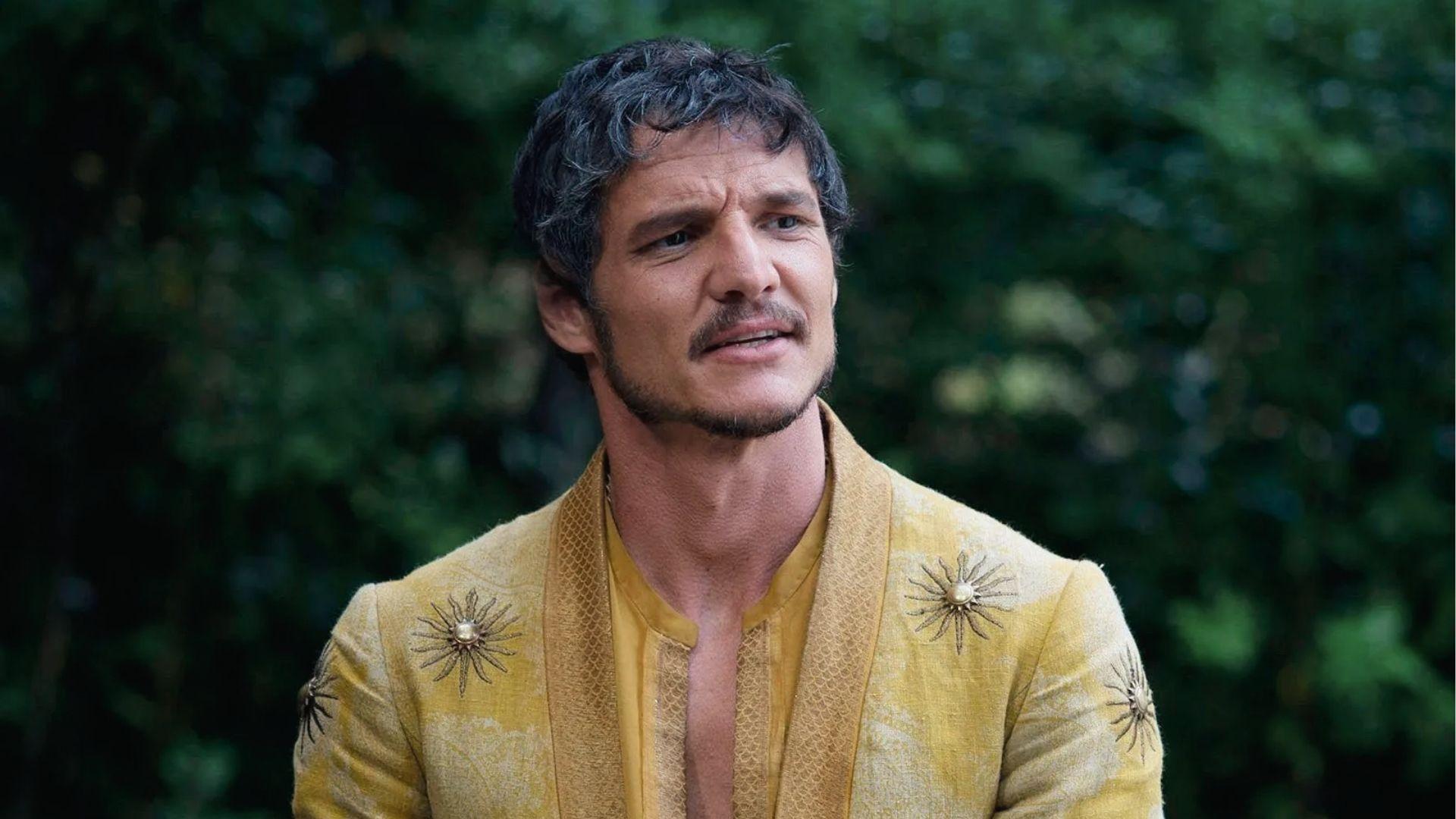 Pedro Pascal as Oberyn Martell with short tousled haircut and goatee in Game of Thrones costume