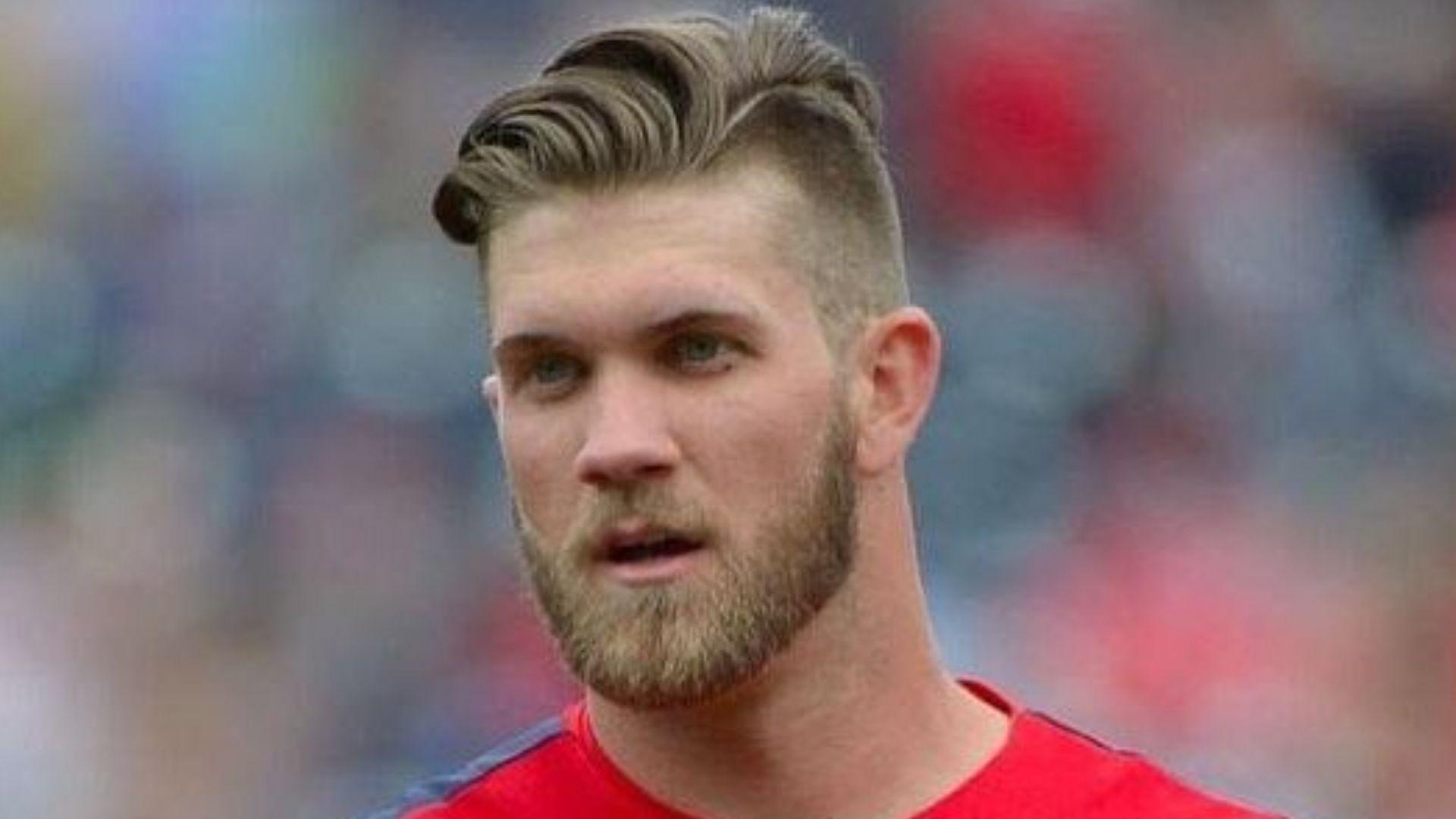 Classic Bryce Harper slick back undercut hairstyle.