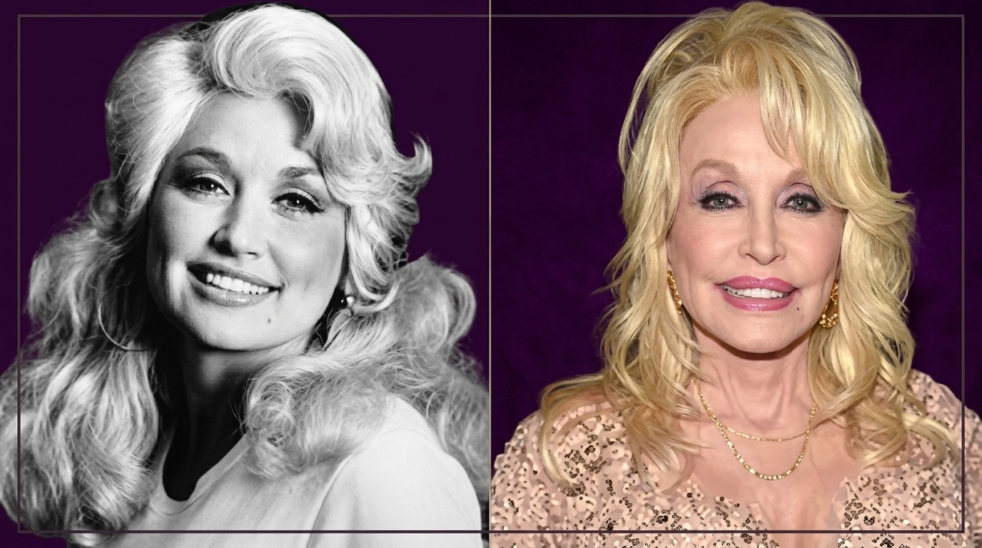 picture showing the difference of Dolly Parton’s look.