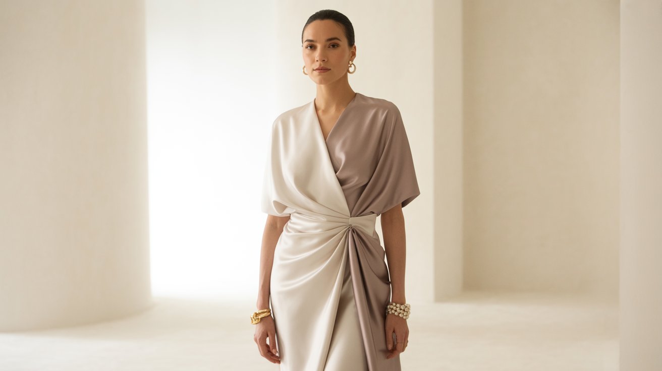 Soft Classic outfit featuring balanced structure, gentle softness, symmetrical lines, and refined elegance.