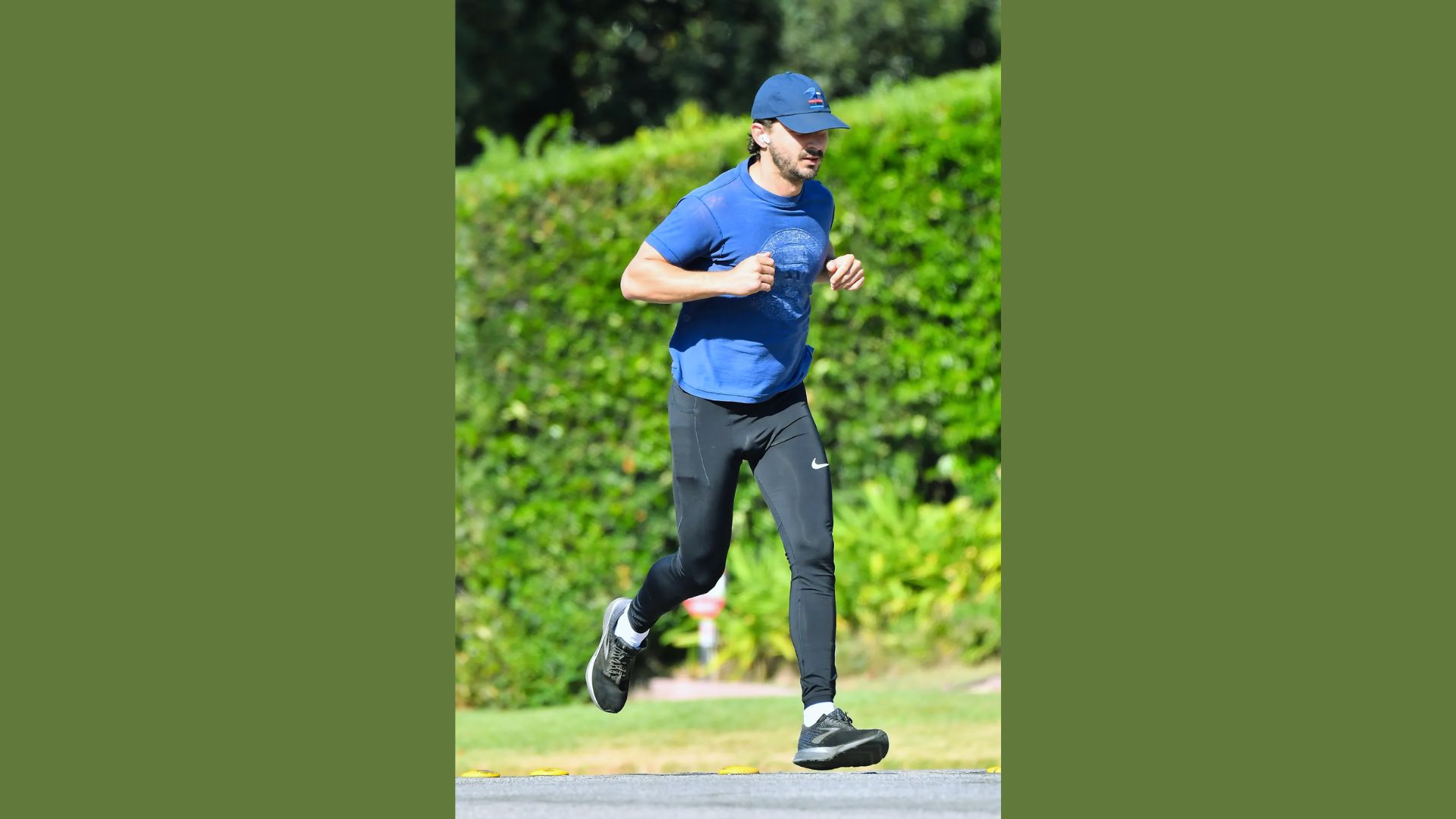 Simple running outfit by Shia LaBeouf's viral jogging look