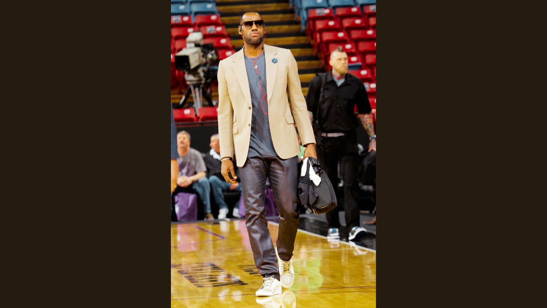 LeBron James Casual Suit and Sneakers Game-Day Look
