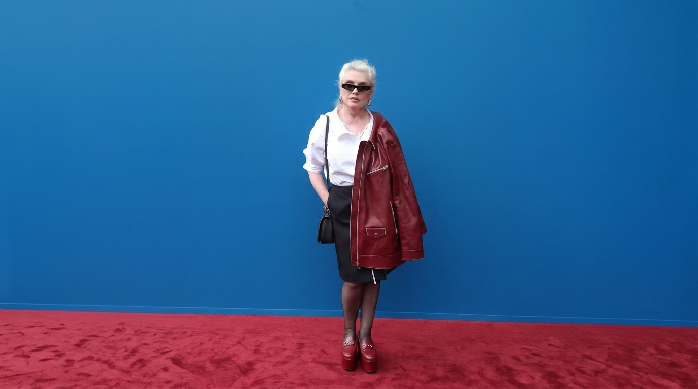 Debbie in a Statement Outerwear Fashion Moment.