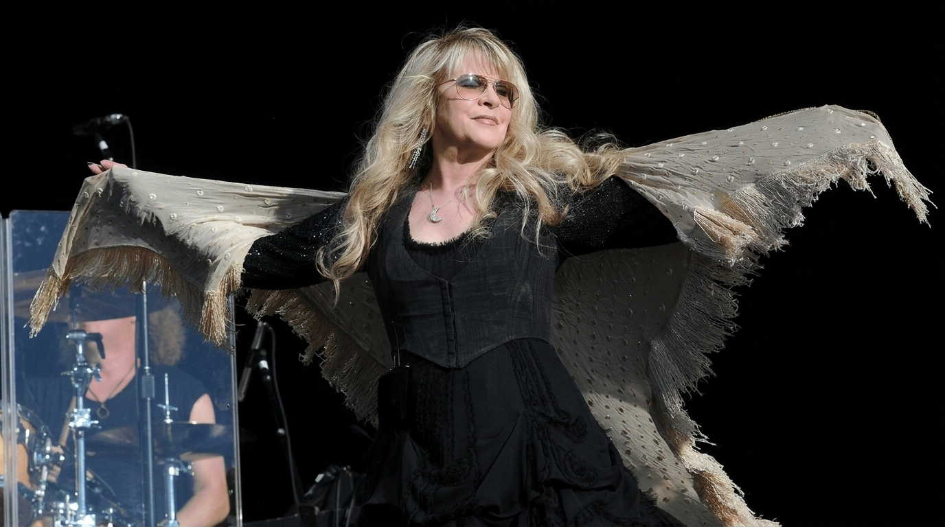 Stevie in her most familiar colour palette.