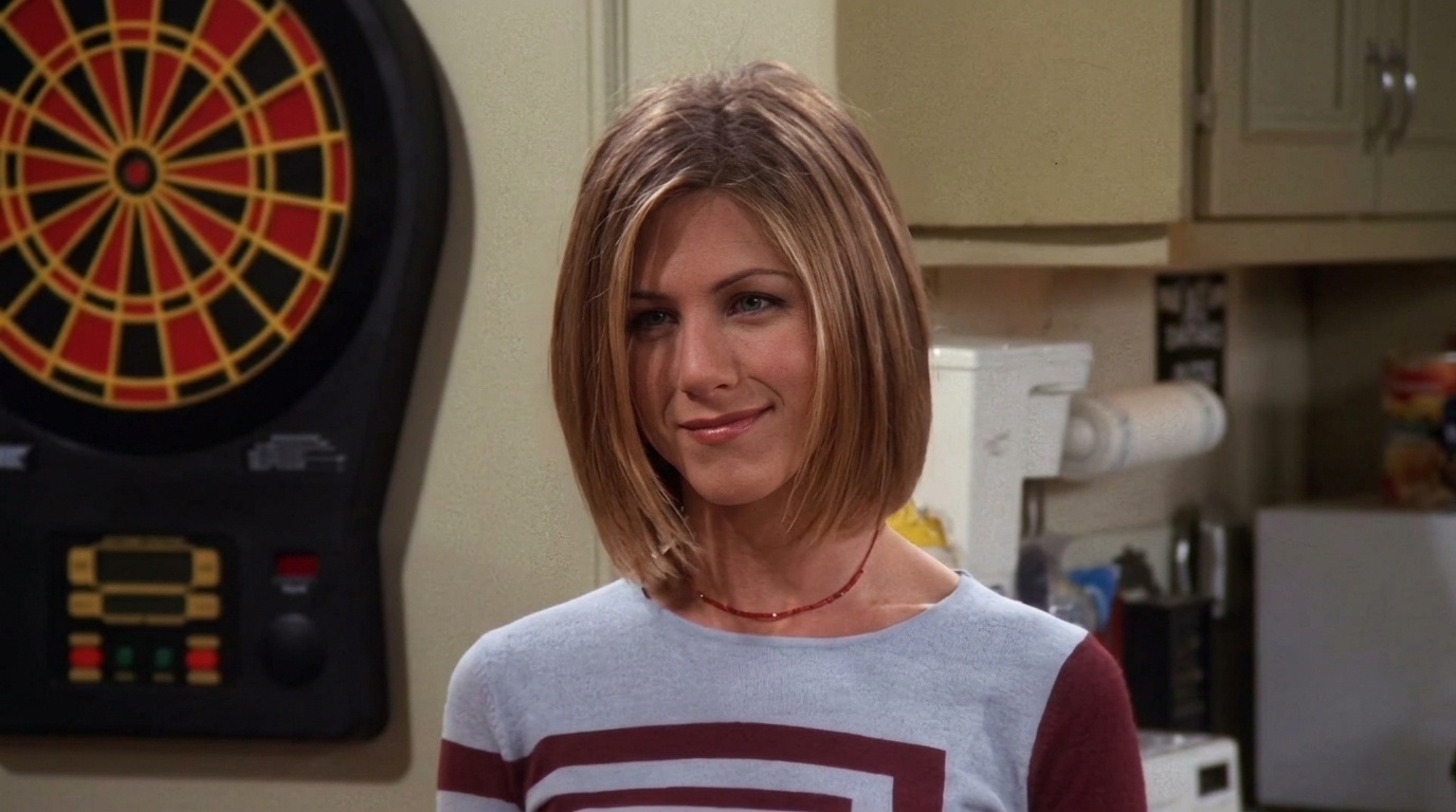 Rachel’s classic look.