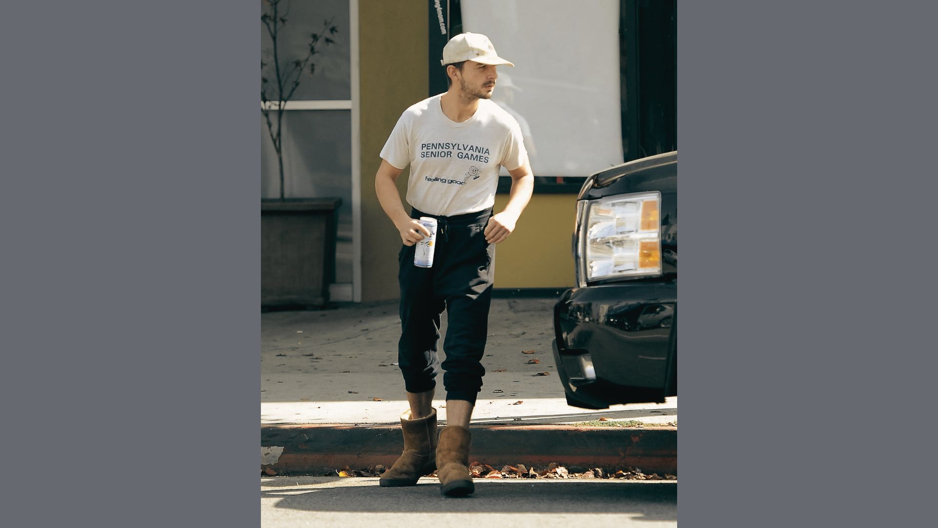 Popular casual outfit Shia LaBeouf's relaxed style