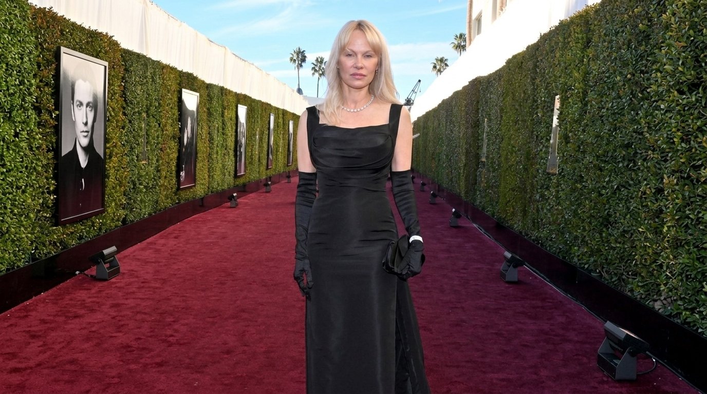 Pamela in polished evening gown.