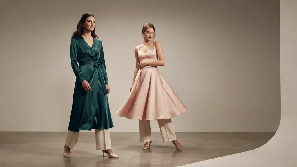 Woman wearing flattering dress styles for an inverted triangle body shape.
