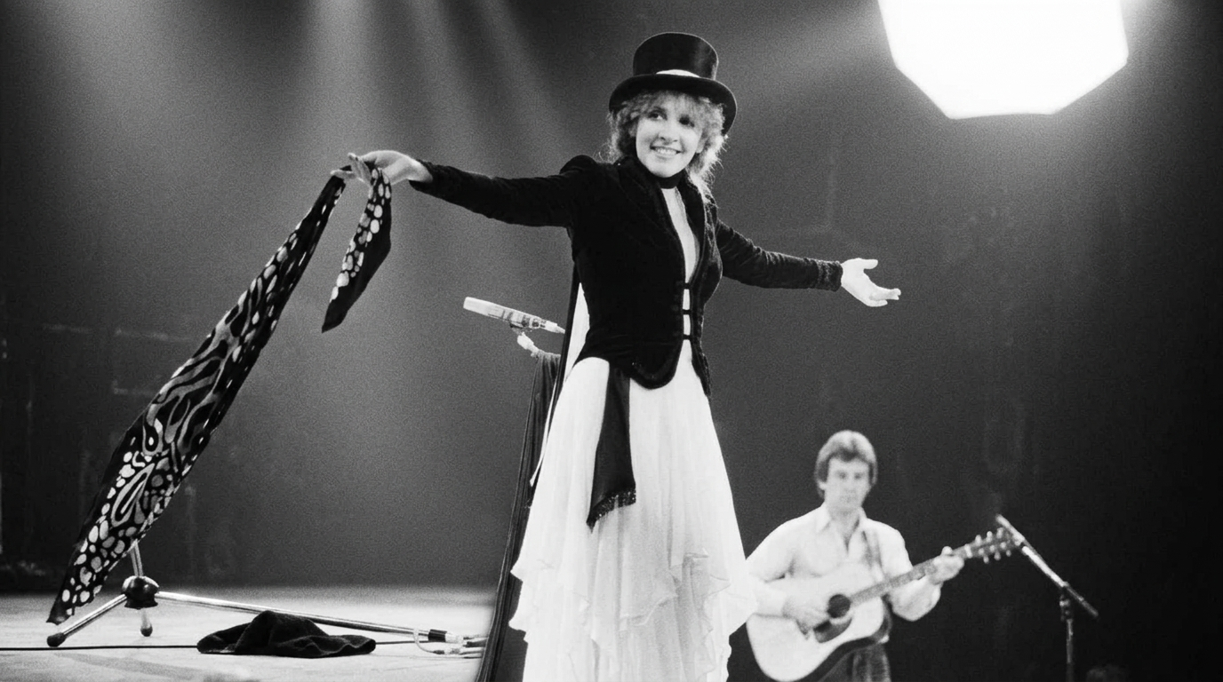 Stevie in Behind the Mask Tour Stage Outfit.