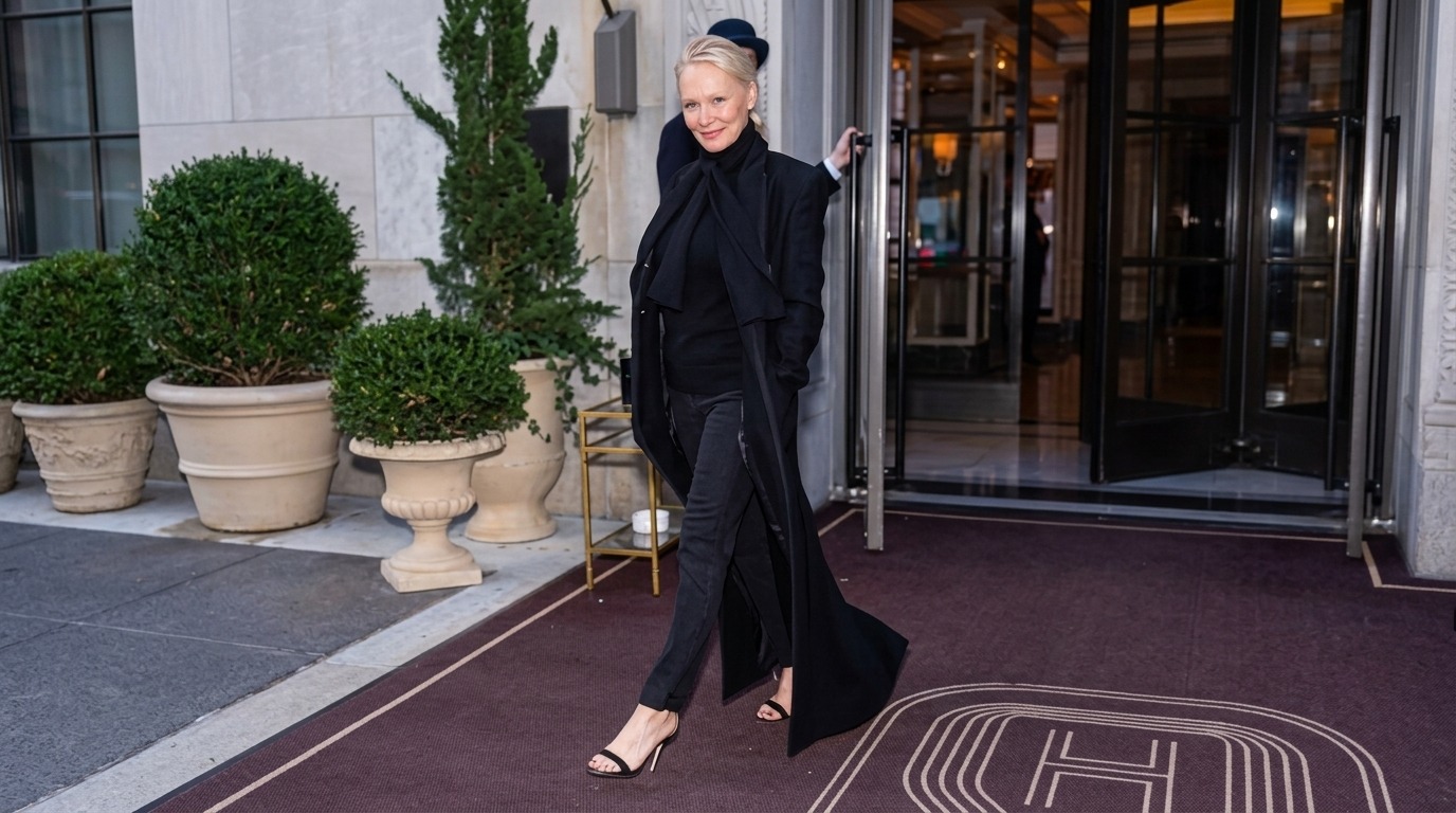 Pamela in her all-black look.
