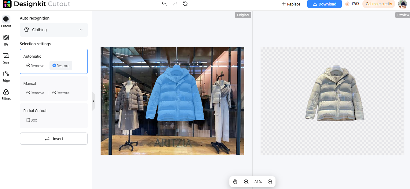 Use Designkit to Remove the Background